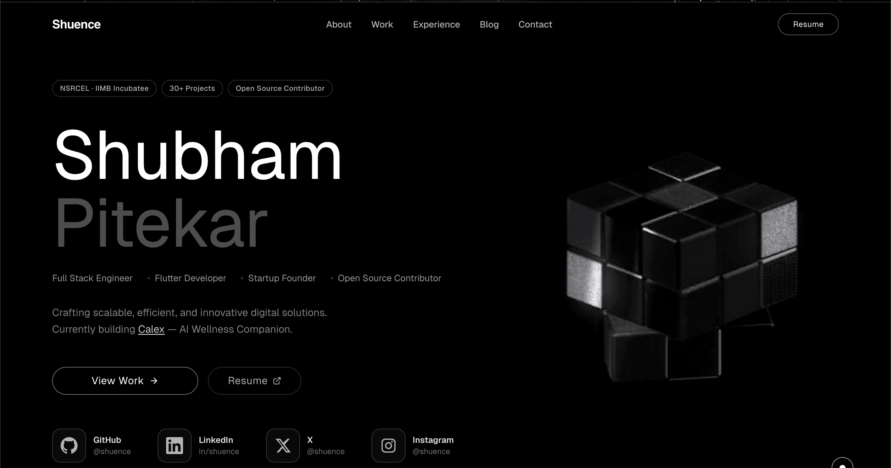Shubham Pitekar (Shuence) — portfolio and brand visual